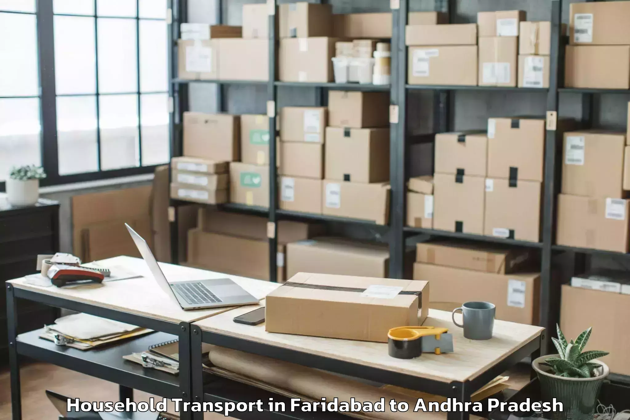 Book Faridabad to Komarolu Household Transport